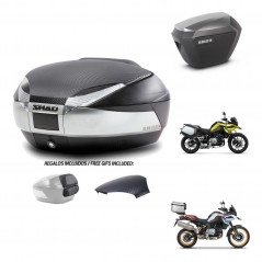 SHAD SH23 alu suitcases + mounting bracket SH48 trunk backrest cover KIT-461927
