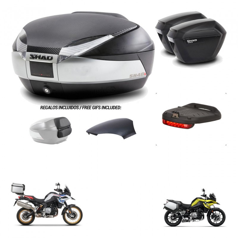 SHAD Maletas sh23 + soporte montaje baul SH48 tapa respaldo accesorios KIT-461930