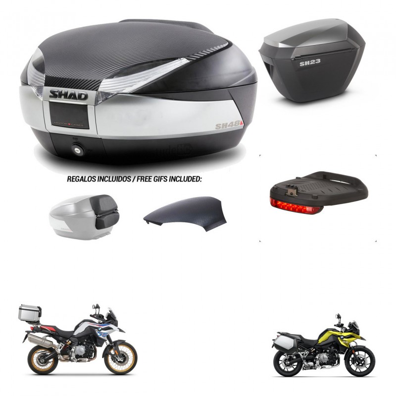 SHAD SH23 alu suitcases + mounting bracket SH48 trunk backrest cover accessories KIT-461933