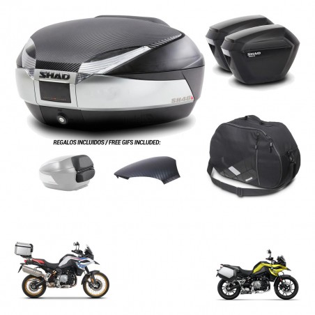 SHAD Suitcases sh23 + mounting bracket trunk SH48 backrest cover accessories KIT-461936