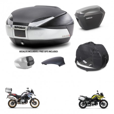 SHAD SH23 alu suitcases + mounting bracket SH48 trunk backrest cover accessories KIT-461939