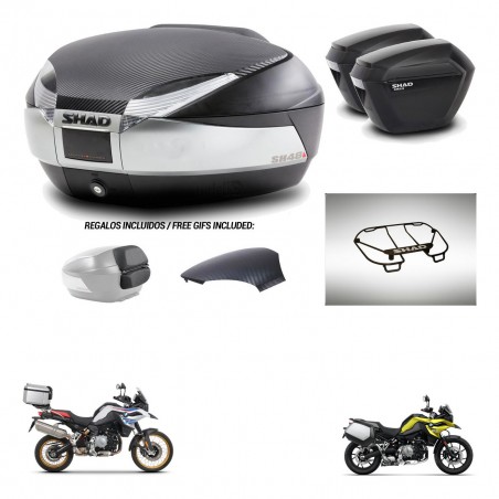 SHAD Suitcases sh23 + mounting bracket trunk SH48 backrest cover accessories KIT-461948