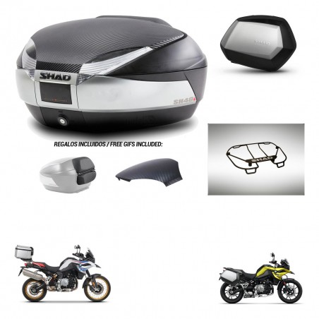 SHAD Maletas SH35 PREMIUM + soporte montaje baul SH48 tapa respaldo accesorios KIT-461949
