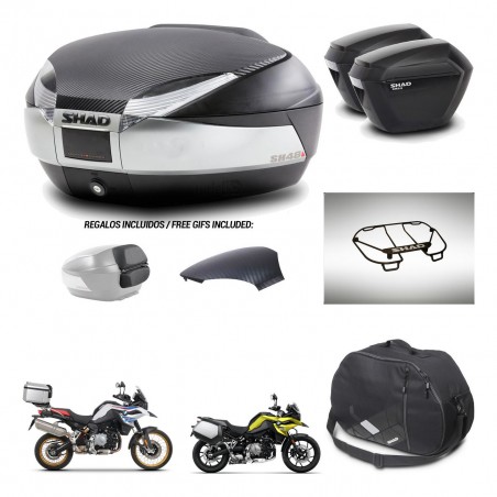 SHAD Suitcases sh23 + mounting bracket trunk SH48 backrest cover accessories KIT-461960