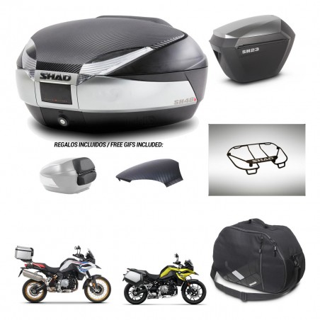 SHAD SH23 alu suitcases + mounting bracket SH48 trunk backrest cover accessories KIT-461963