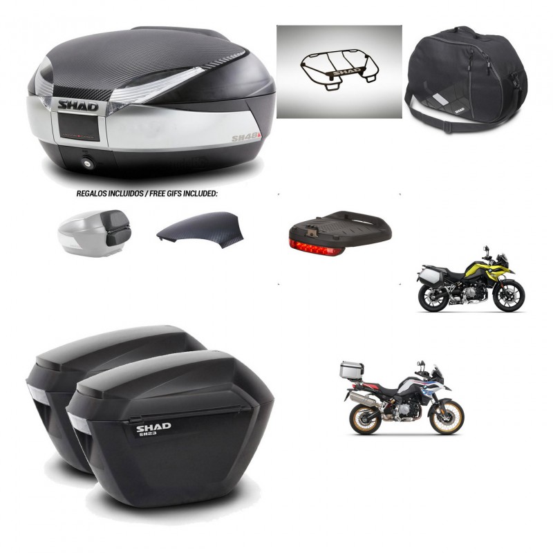 SHAD Suitcases sh23 + mounting bracket trunk SH48 backrest cover accessories KIT-461966