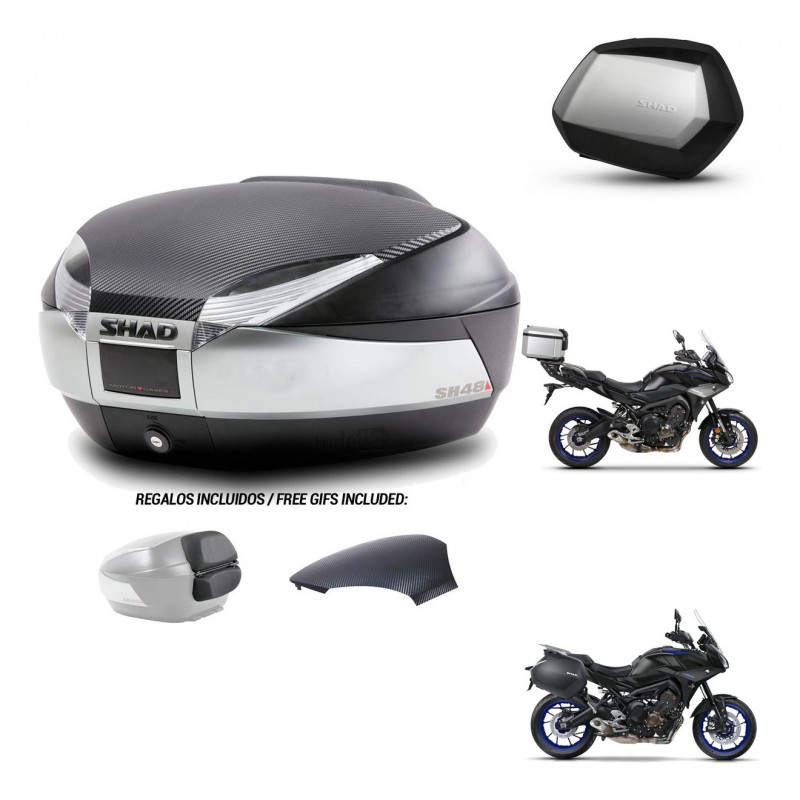 SHAD SH35 PREMIUM suitcases + mounting bracket SH48 trunk backrest cover KIT-461973
