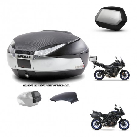 SHAD Maletas SH35 PREMIUM + soporte montaje baul SH48 tapa respaldo KIT-461973