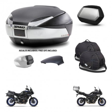 SHAD Maletas SH35 PREMIUM + soporte montaje baul SH48 tapa respaldo accesorios KIT-461974