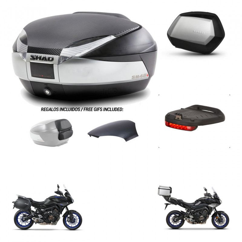 SHAD Maletas SH35 PREMIUM + soporte montaje baul SH48 tapa respaldo accesorios KIT-461979