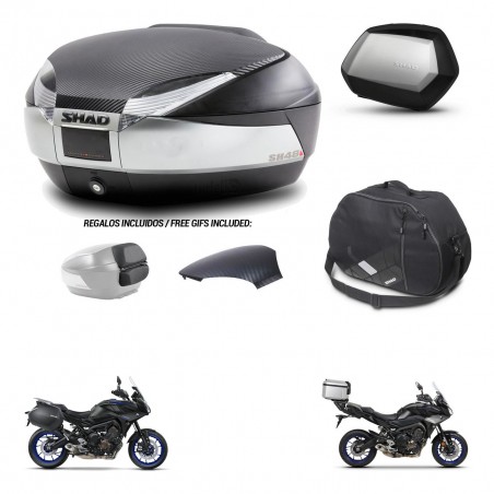 SHAD Maletas SH35 PREMIUM + soporte montaje baul SH48 tapa respaldo accesorios KIT-461985