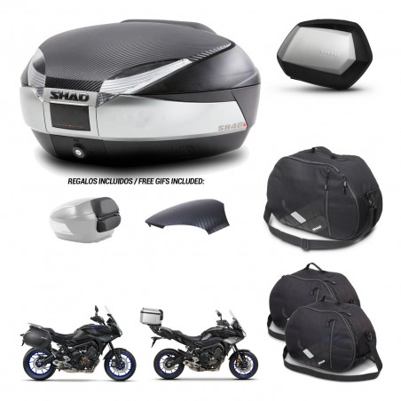 SHAD Maletas SH35 PREMIUM + soporte montaje baul SH48 tapa respaldo accesorios KIT-461986