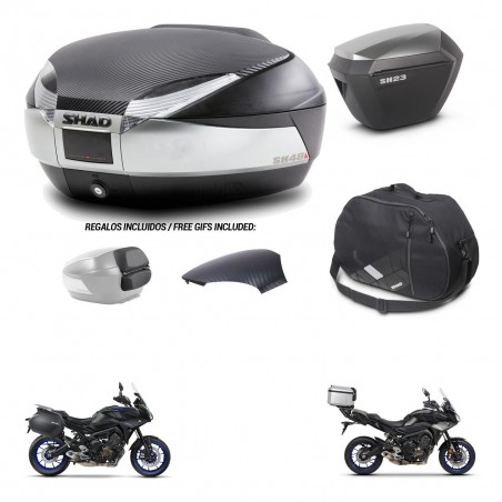 SHAD Maletas sh23 alu + soporte montaje baul SH48 tapa respaldo accesorios KIT-461987