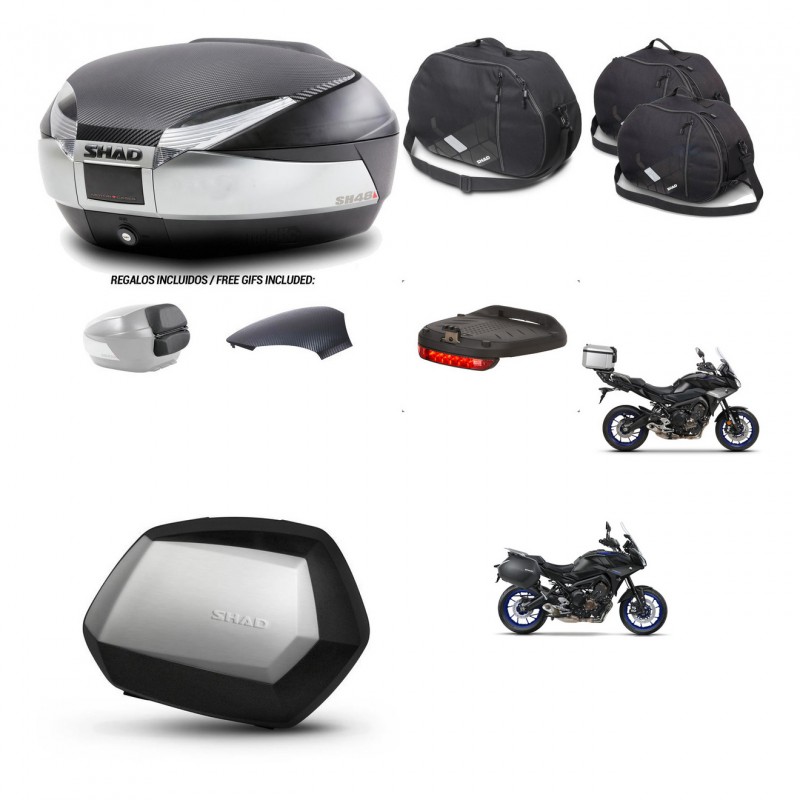 SHAD Maletas SH35 PREMIUM + soporte montaje baul SH48 tapa respaldo accesorios KIT-461992