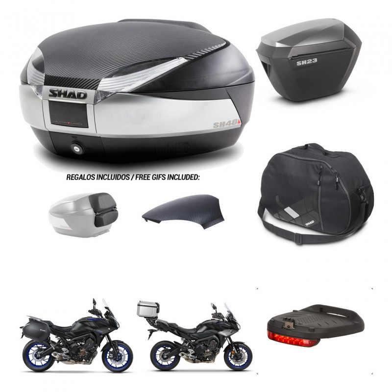 SHAD Maletas sh23 alu + soporte montaje baul SH48 tapa respaldo accesorios KIT-461993