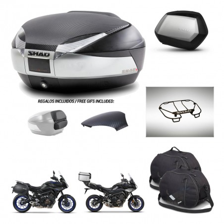 SHAD Maletas SH35 PREMIUM + soporte montaje baul SH48 tapa respaldo accesorios KIT-461998