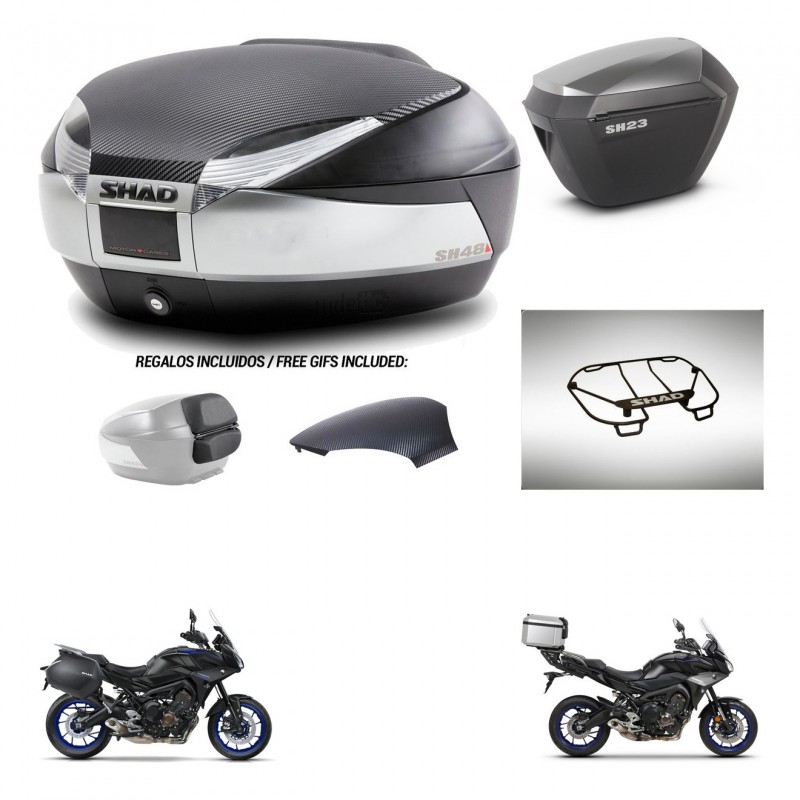 SHAD Maletas sh23 alu + soporte montaje baul SH48 tapa respaldo accesorios KIT-461999