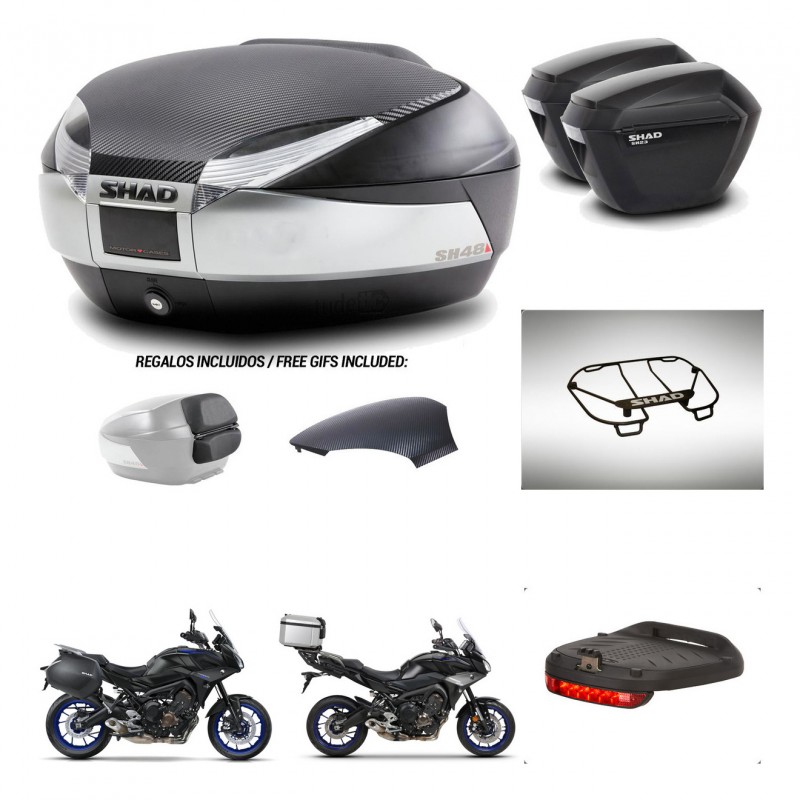 SHAD Suitcases sh23 + mounting bracket trunk SH48 backrest cover accessories KIT-462002