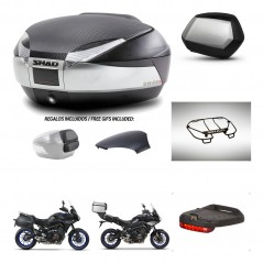 SHAD Maletas SH35 PREMIUM + soporte montaje baul SH48 tapa respaldo accesorios KIT-462003