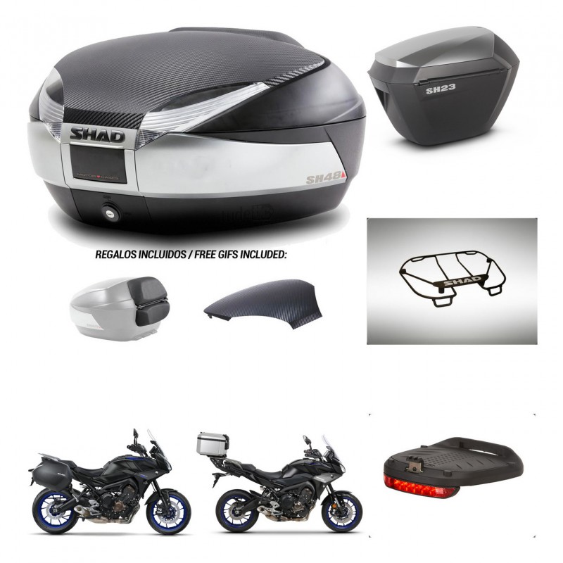 SHAD SH23 alu suitcases + mounting bracket SH48 trunk backrest cover accessories KIT-462005