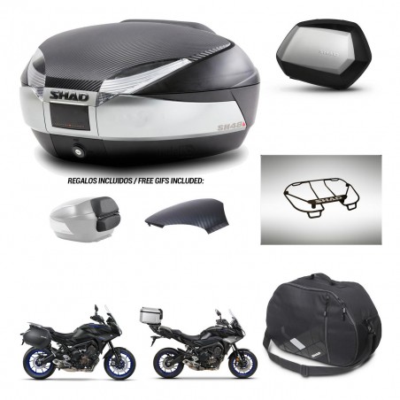 SHAD Maletas SH35 PREMIUM + soporte montaje baul SH48 tapa respaldo accesorios KIT-462009