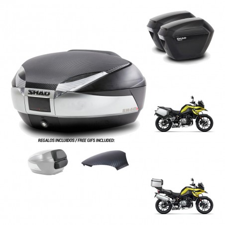 SHAD Suitcases sh23 + mounting bracket trunk SH48 backrest cover KIT-462020