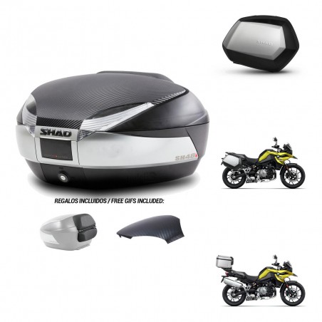 SHAD Maletas SH35 PREMIUM + soporte montaje baul SH48 tapa respaldo KIT-462021