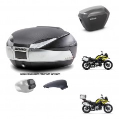 SHAD SH23 alu suitcases + mounting bracket SH48 trunk backrest cover KIT-462023