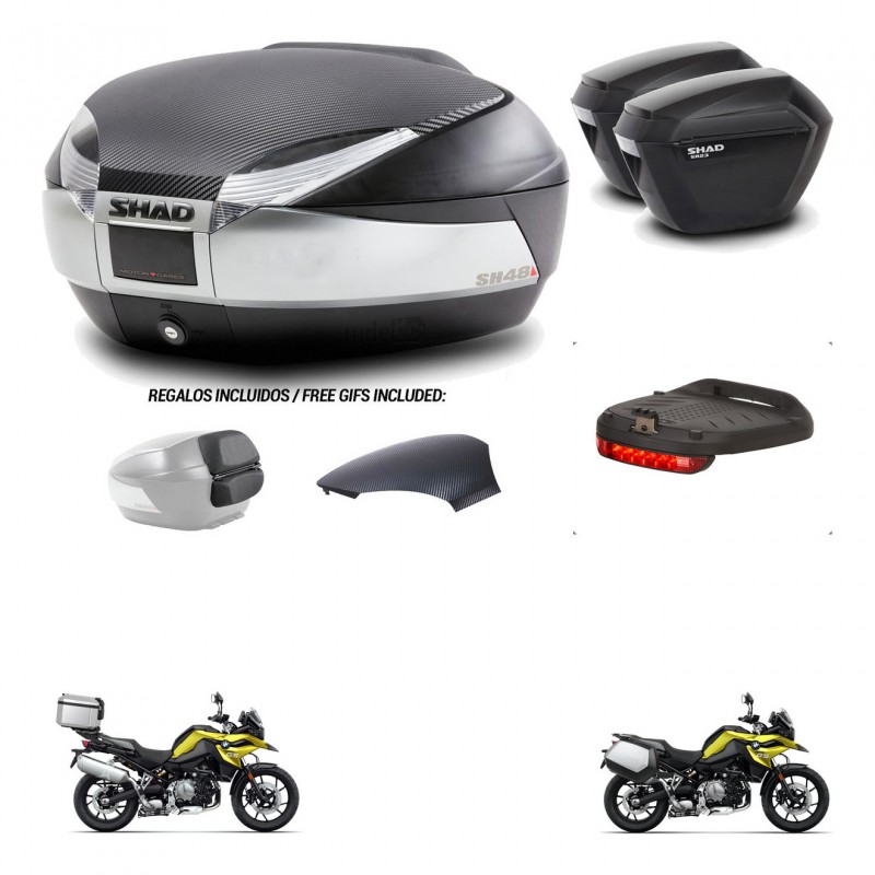 SHAD Suitcases sh23 + mounting bracket trunk SH48 backrest cover accessories KIT-462026