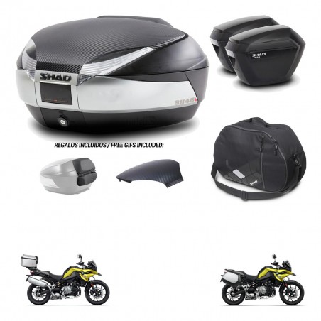 SHAD Suitcases sh23 + mounting bracket trunk SH48 backrest cover accessories KIT-462032