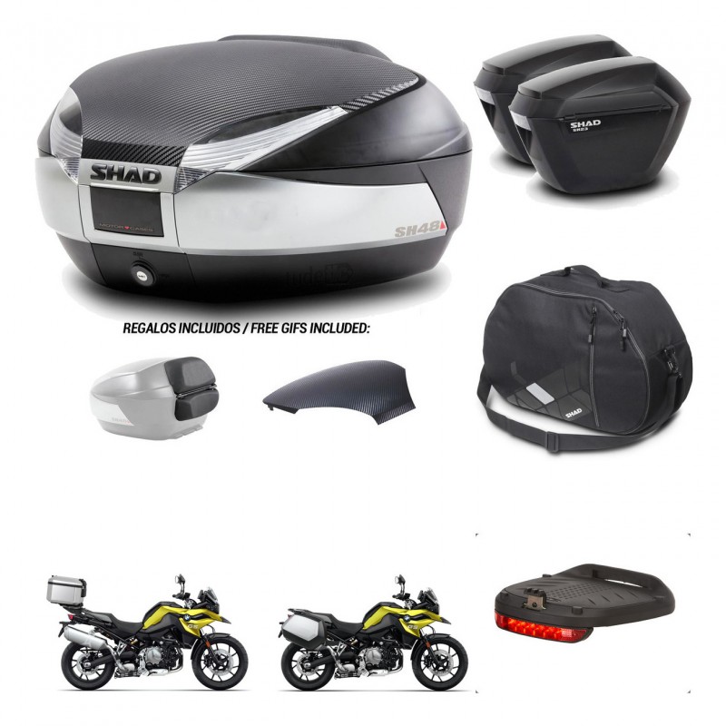 SHAD Suitcases sh23 + mounting bracket trunk SH48 backrest cover accessories KIT-462038