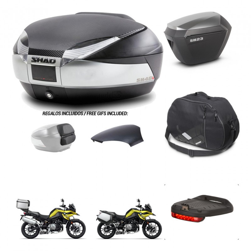 SHAD SH23 alu suitcases + mounting bracket SH48 trunk backrest cover accessories KIT-462041