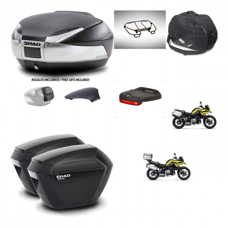 SHAD Suitcases sh23 + mounting bracket trunk SH48 backrest cover accessories KIT-462062