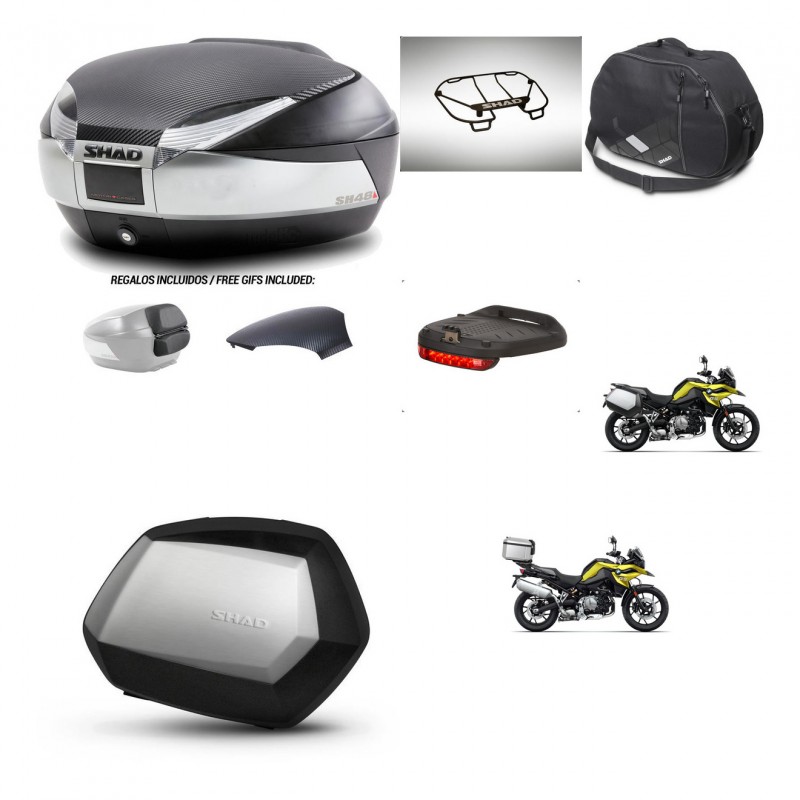 SHAD SH35 PREMIUM suitcases + mounting bracket SH48 trunk backrest cover accessories KIT-462063