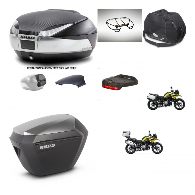 SHAD SH23 alu suitcases + mounting bracket SH48 trunk backrest cover accessories KIT-462065