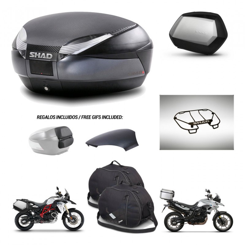 SHAD SH35 PREMIUM suitcases + mounting bracket SH48 trunk backrest cover accessories 49 L KIT-462076