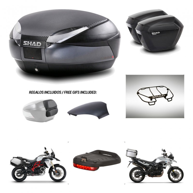 SHAD Suitcases sh23 + mounting bracket trunk SH48 backrest cover accessories 49 L KIT-462080