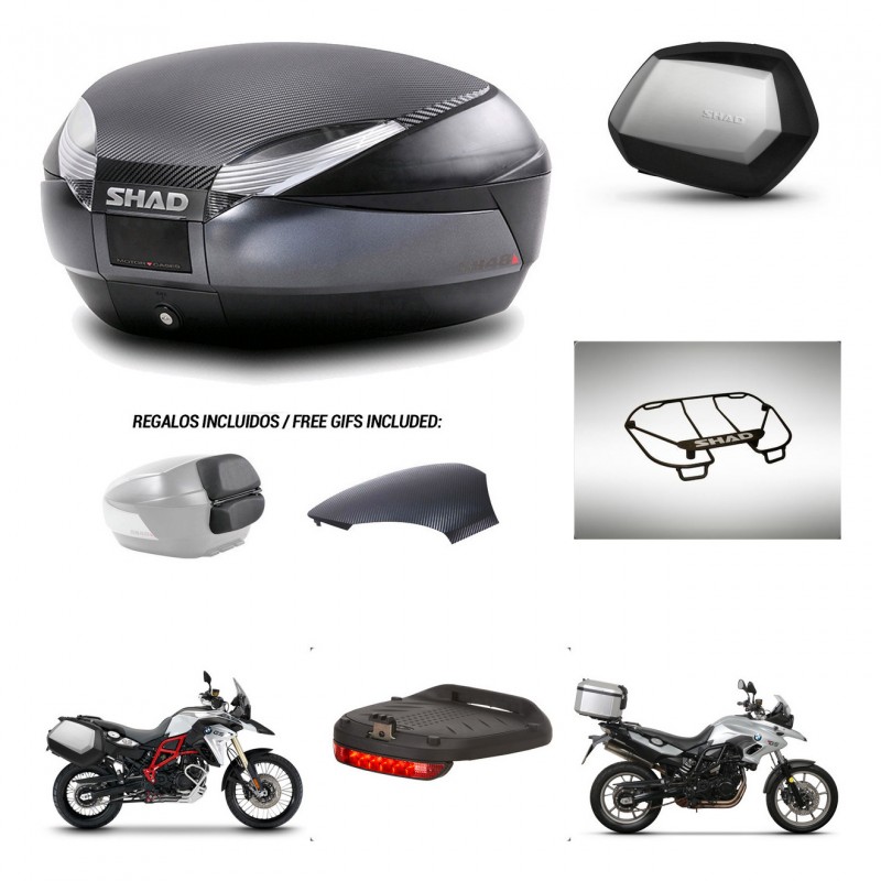 SHAD SH35 PREMIUM suitcases + mounting bracket SH48 trunk backrest cover accessories 49 L KIT-462081