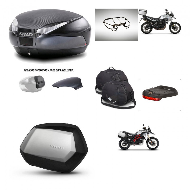 SHAD SH35 PREMIUM suitcases + mounting bracket SH48 trunk backrest cover accessories 49 L KIT-462082