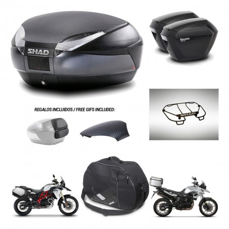 SHAD Suitcases sh23 + mounting bracket trunk SH48 backrest cover accessories 49 L KIT-462086