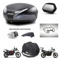 SHAD SH35 PREMIUM suitcases + mounting bracket SH48 trunk backrest cover accessories 49 L KIT-462087