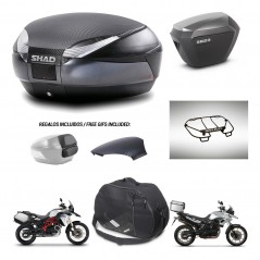 SHAD SH23 alu suitcases + mounting bracket SH48 trunk backrest cover accessories 49 L KIT-462089