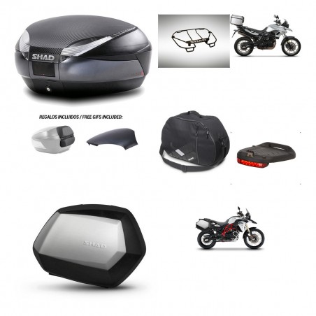 SHAD SH35 PREMIUM suitcases + mounting bracket SH48 trunk backrest cover accessories 49 L KIT-462093