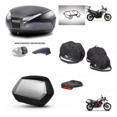 SHAD Maletas SH35 PREMIUM + soporte montaje baul SH48 tapa respaldo accesorios 49 L KIT-462094