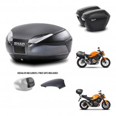 SHAD Suitcases sh23 + mounting bracket trunk SH48 backrest cover 49 L KIT-462103