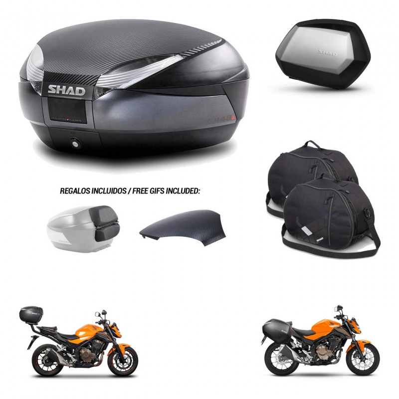 SHAD SH35 PREMIUM suitcases + mounting bracket SH48 trunk backrest cover accessories 49 L KIT-462105