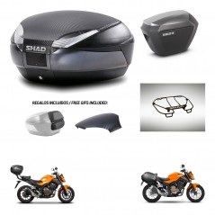 SHAD SH23 alu suitcases + mounting bracket SH48 trunk backrest cover accessories 49 L KIT-462112