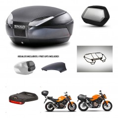 SHAD SH35 PREMIUM suitcases + mounting bracket SH48 trunk backrest cover accessories 49 L KIT-462116