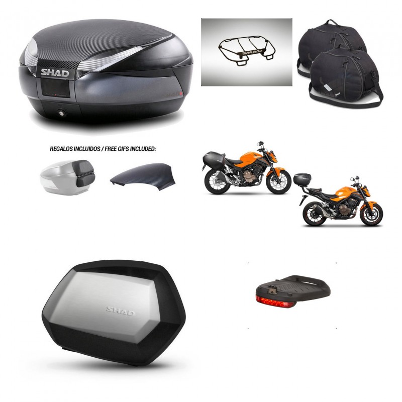 SHAD SH35 PREMIUM suitcases + mounting bracket SH48 trunk backrest cover accessories 49 L KIT-462117