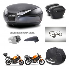 SHAD Maletas sh23 + soporte montaje baul SH48 tapa respaldo accesorios 49 L KIT-462121